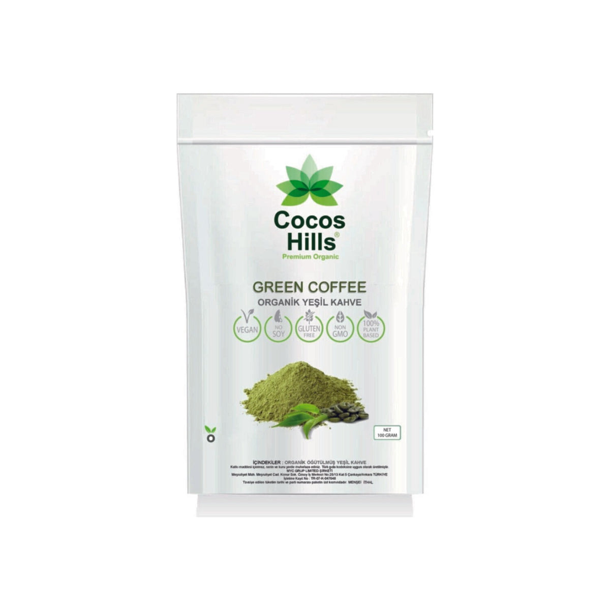 Cocos Hills Ground Green Coffee 100 grams - MALLTURK
