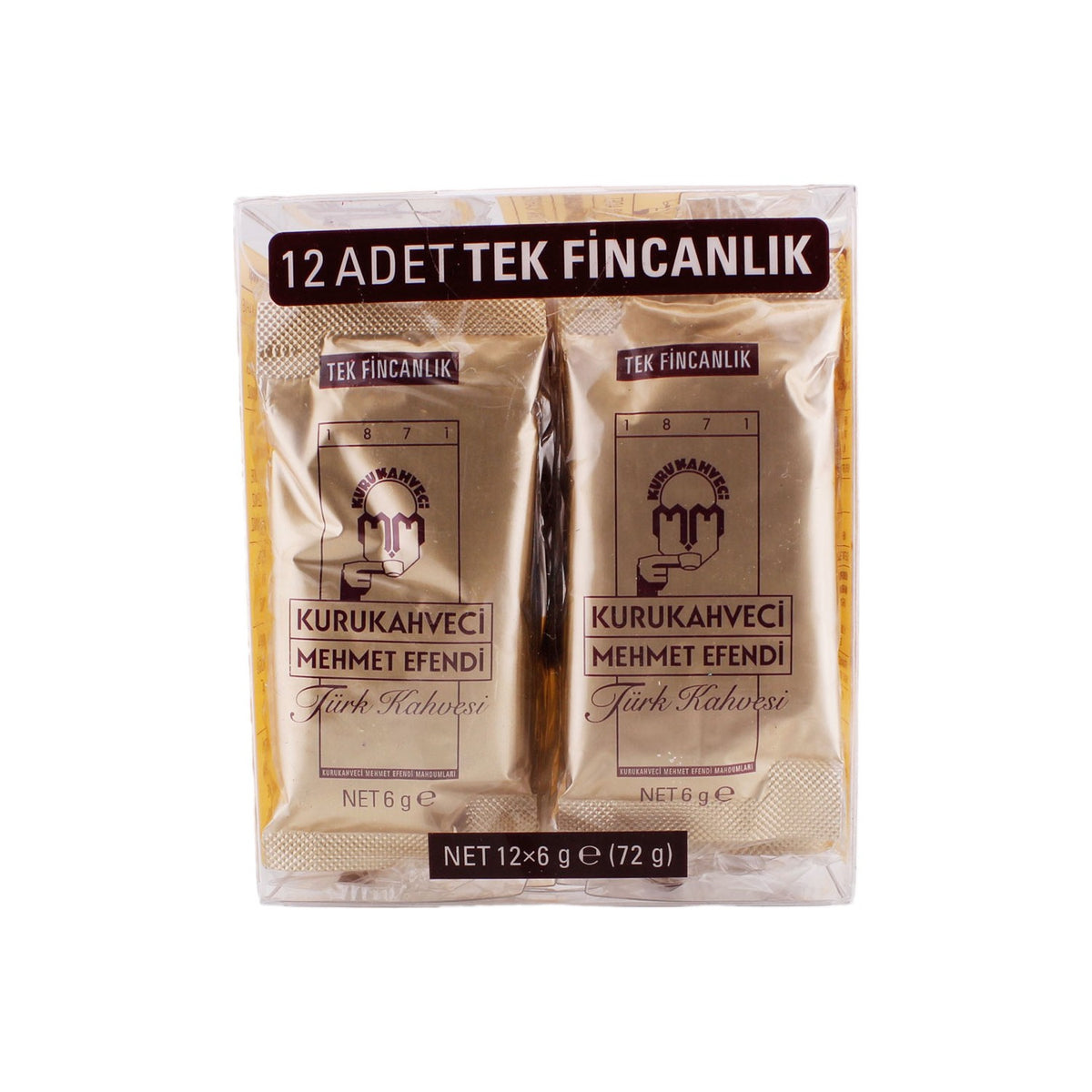 Kurukahveci Mehmet Efendi Turkish Coffee 6 gr (One Cup) 12 Pack - MALLTURK