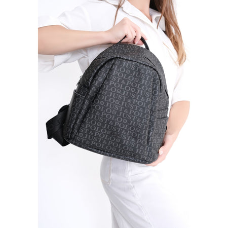 Just Polo Black Patterned Women's Backpack - MALLTURK