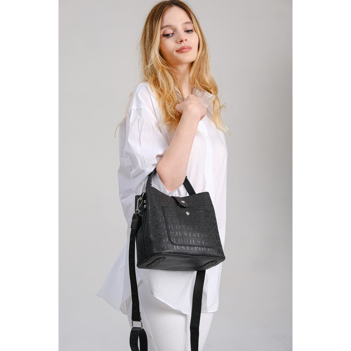Just Polo Women's Shoulder Bag Black Model, Just Polo - MALLTURK