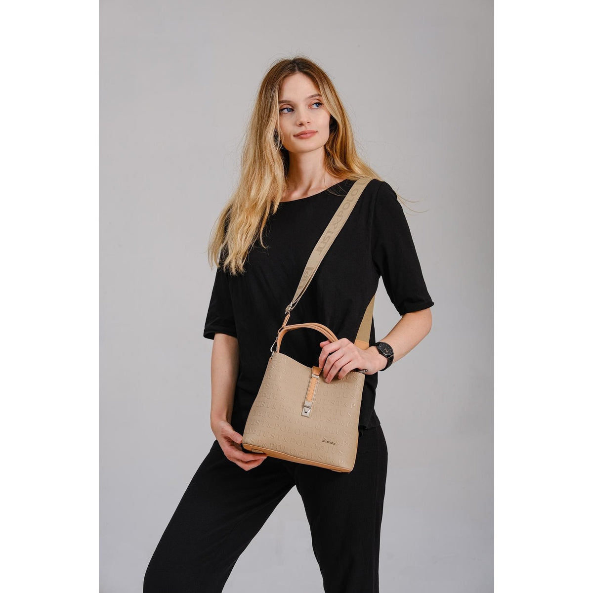 Just Polo Women's Shoulder Bag Mink - Yellow - MALLTURK