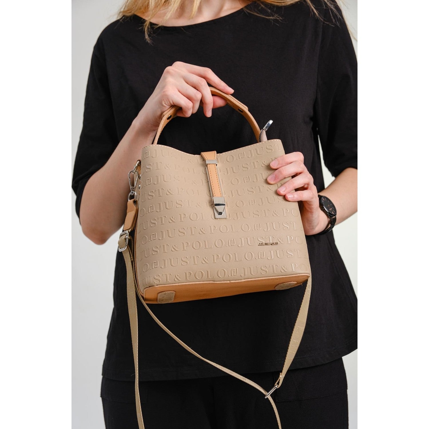 Just Polo Women's Shoulder Bag Mink - Yellow - MALLTURK