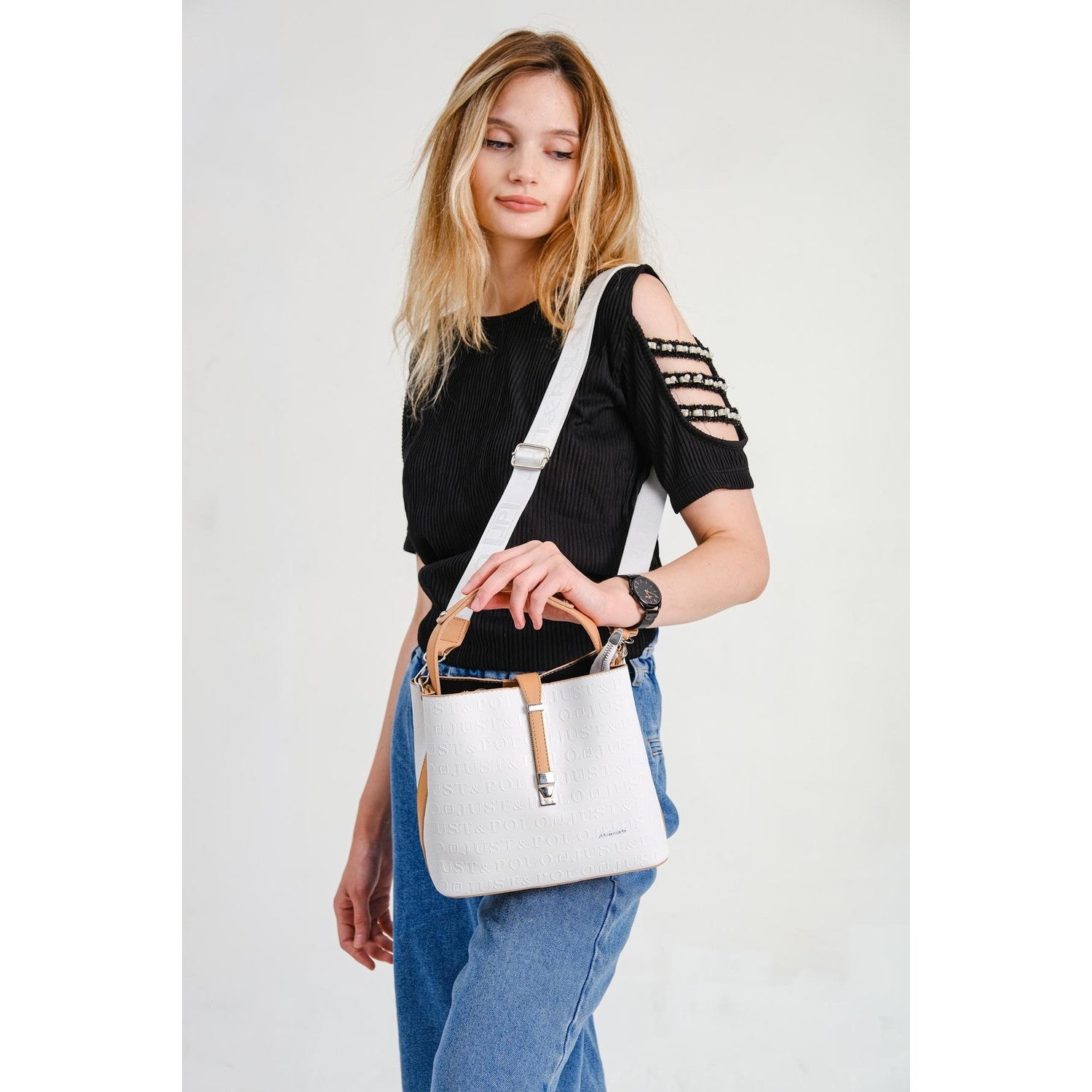 Just Polo Women's Shoulder Bag Tan - MALLTURK