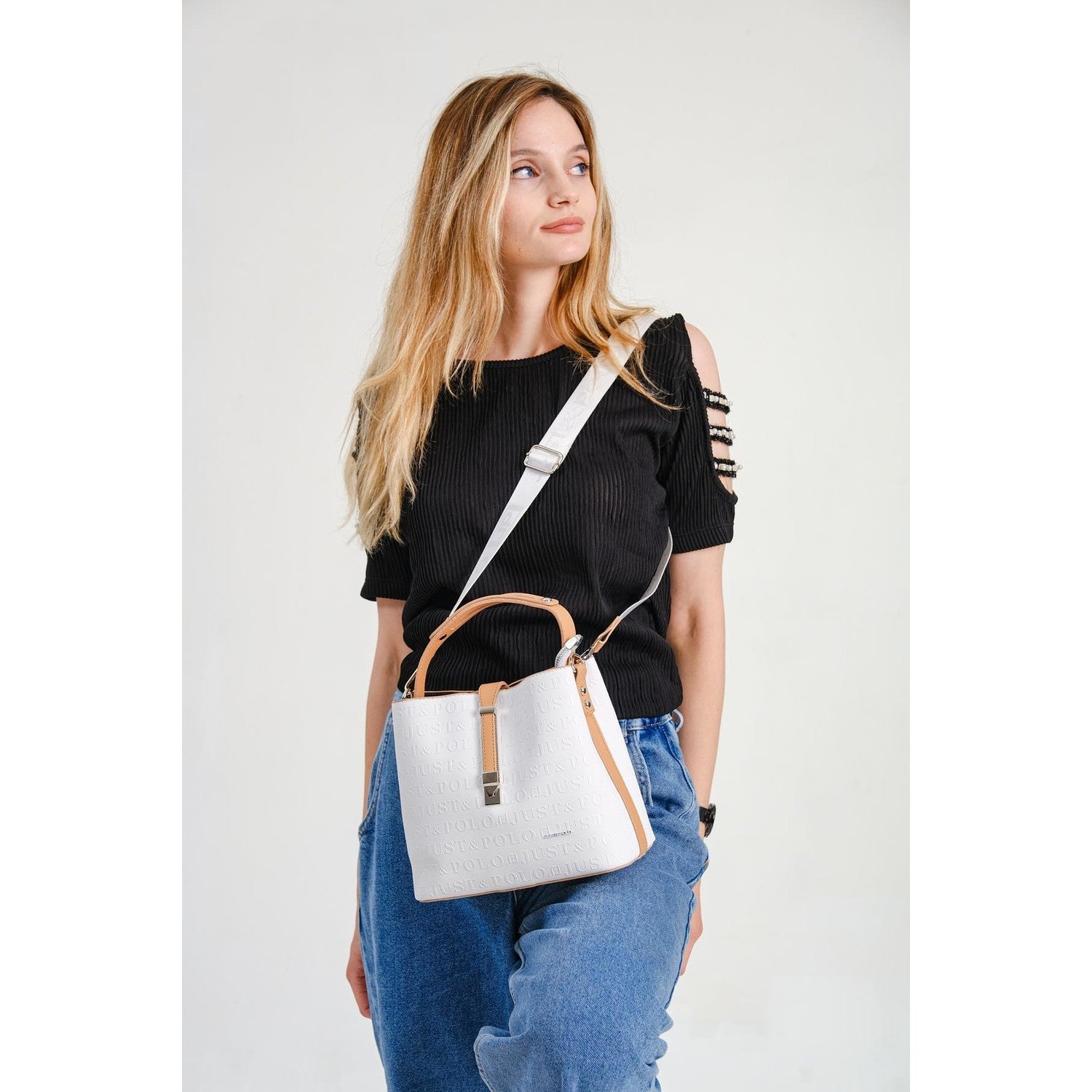 Just Polo Women's Shoulder Bag Tan - MALLTURK