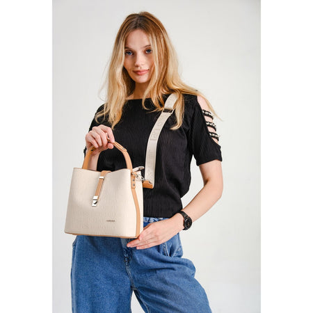 Just Polo Women's Shoulder Bag Cream - Salmon - MALLTURK