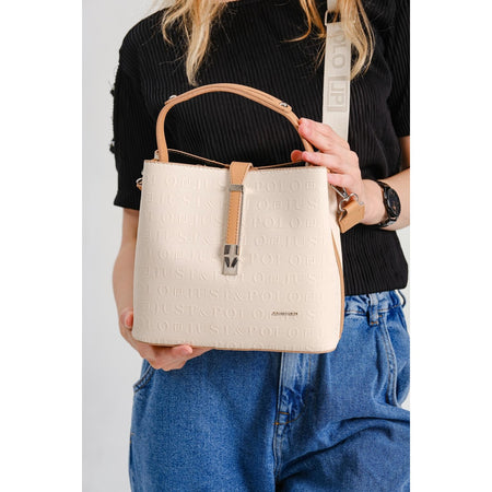 Just Polo Women's Shoulder Bag Cream - Salmon - MALLTURK