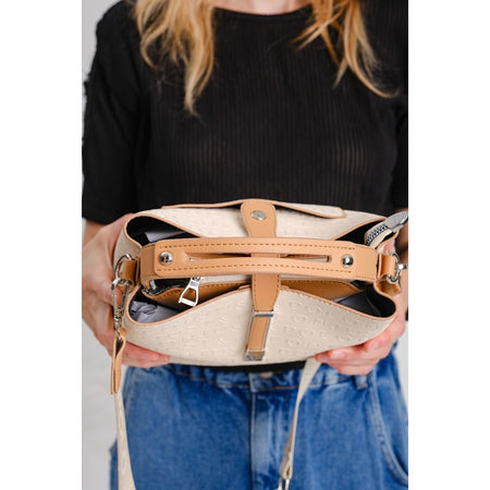 Just Polo Women's Shoulder Bag Cream - Salmon - MALLTURK