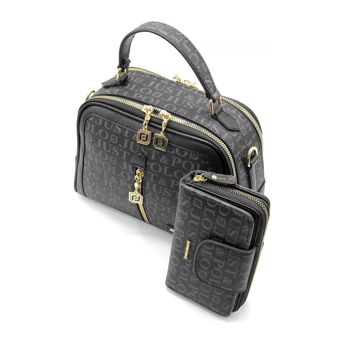 Just Polo Bag and Wallet Set Black Set - MALLTURK