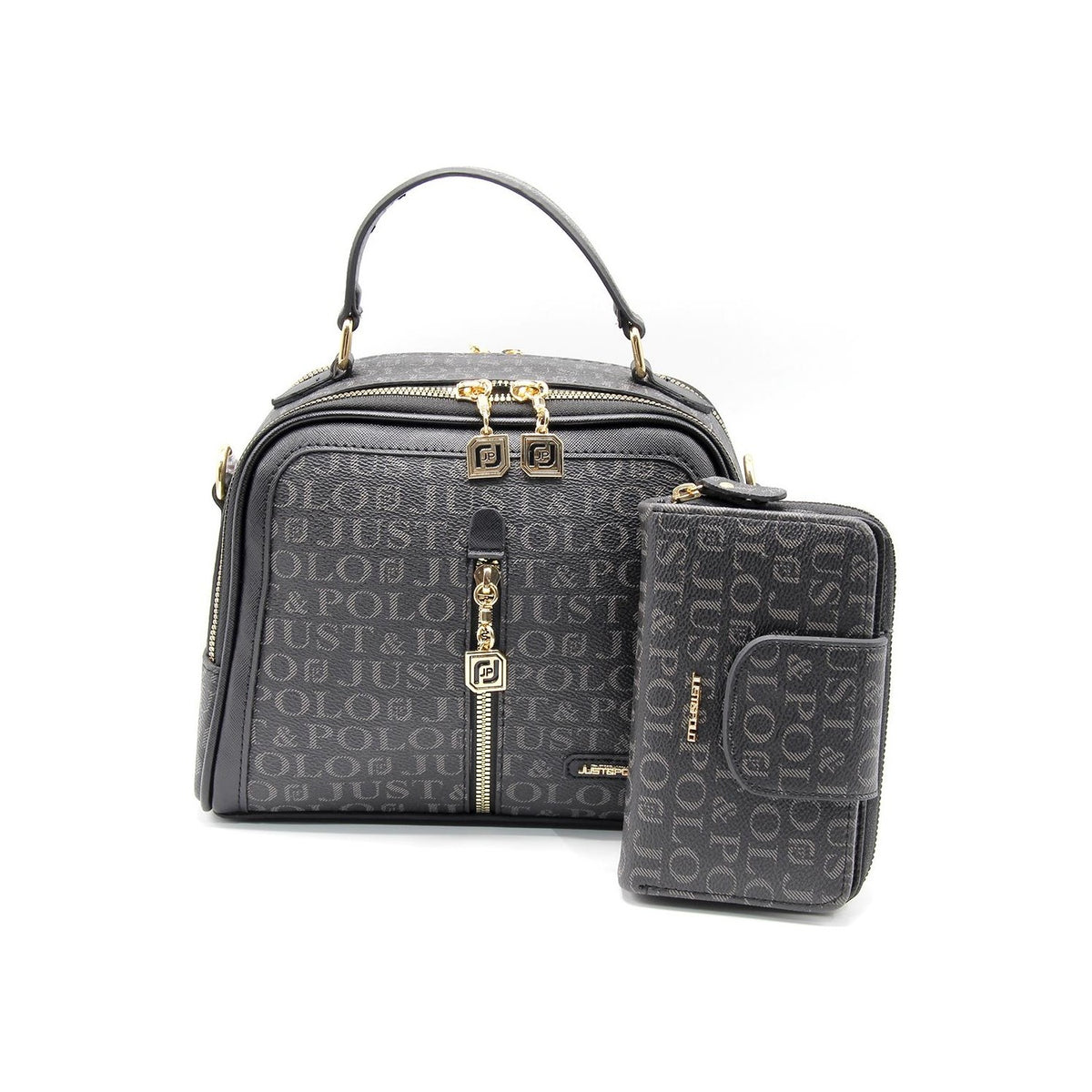 Just Polo Bag and Wallet Set Black Set - MALLTURK