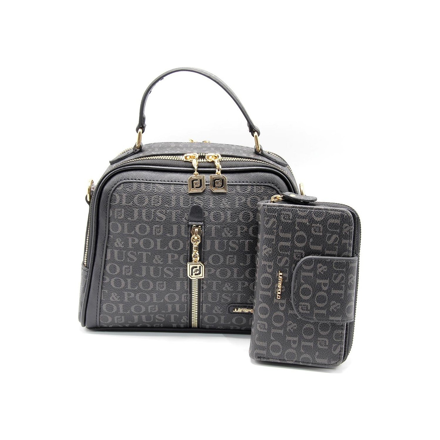 Just Polo Bag and Wallet Set Black Set - MALLTURK