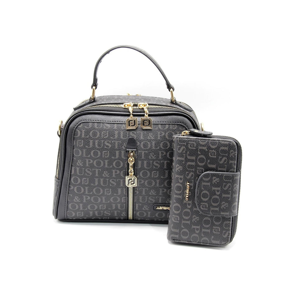 Just Polo Bag and Wallet Set Black Set - MALLTURK