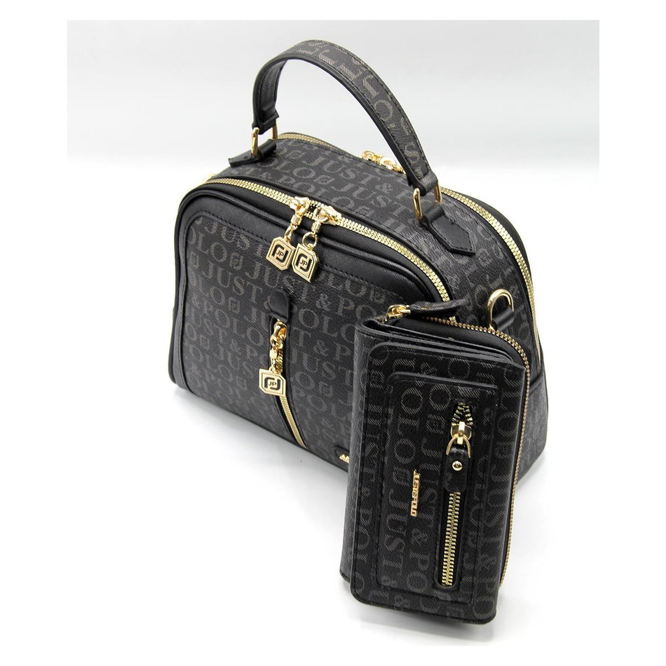 Just Polo Bag and Wallet Set Black - MALLTURK