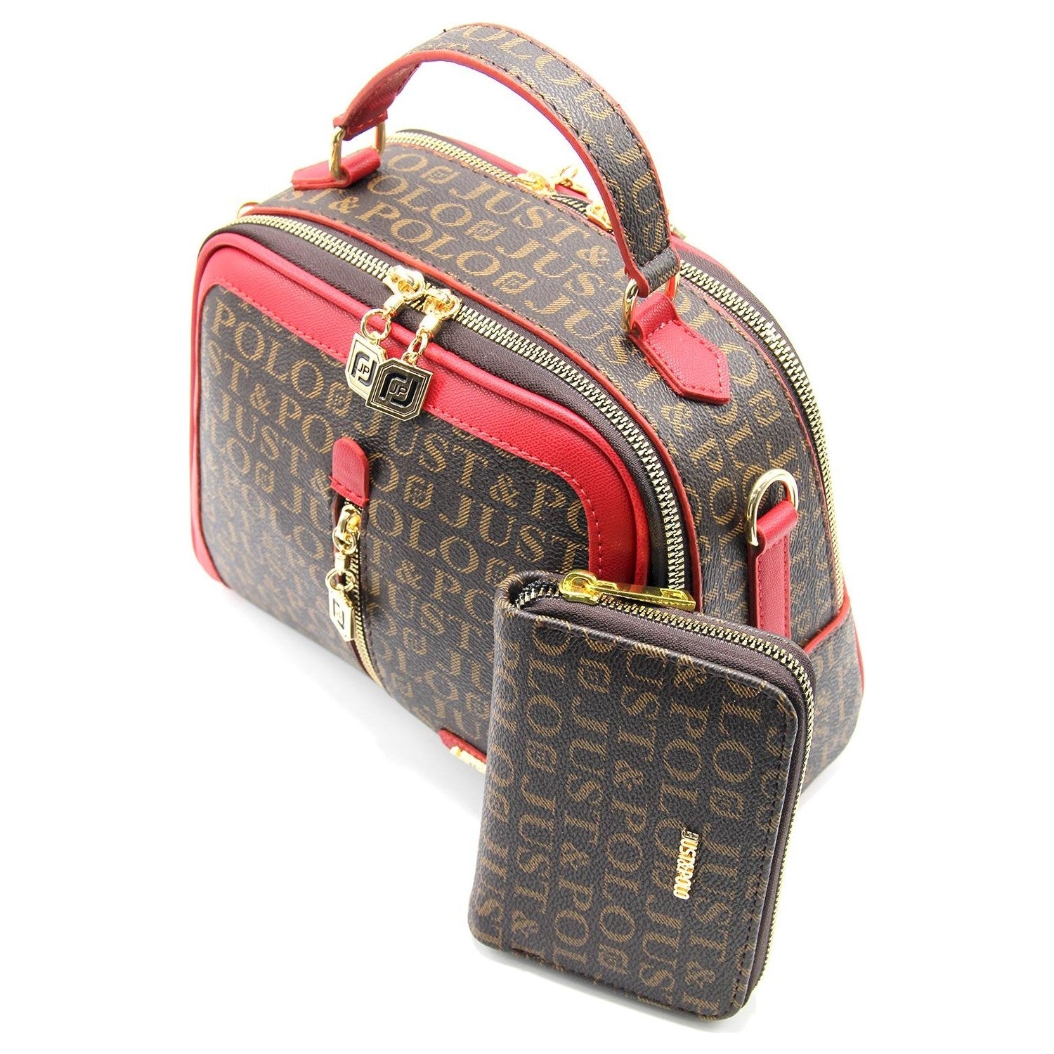Just Polo Bag and Wallet Set Brown - Burgundy Set - MALLTURK