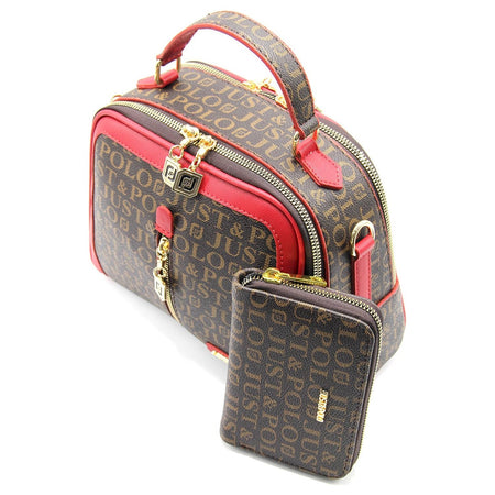 Just Polo Bag and Wallet Set Brown - Burgundy Set - MALLTURK