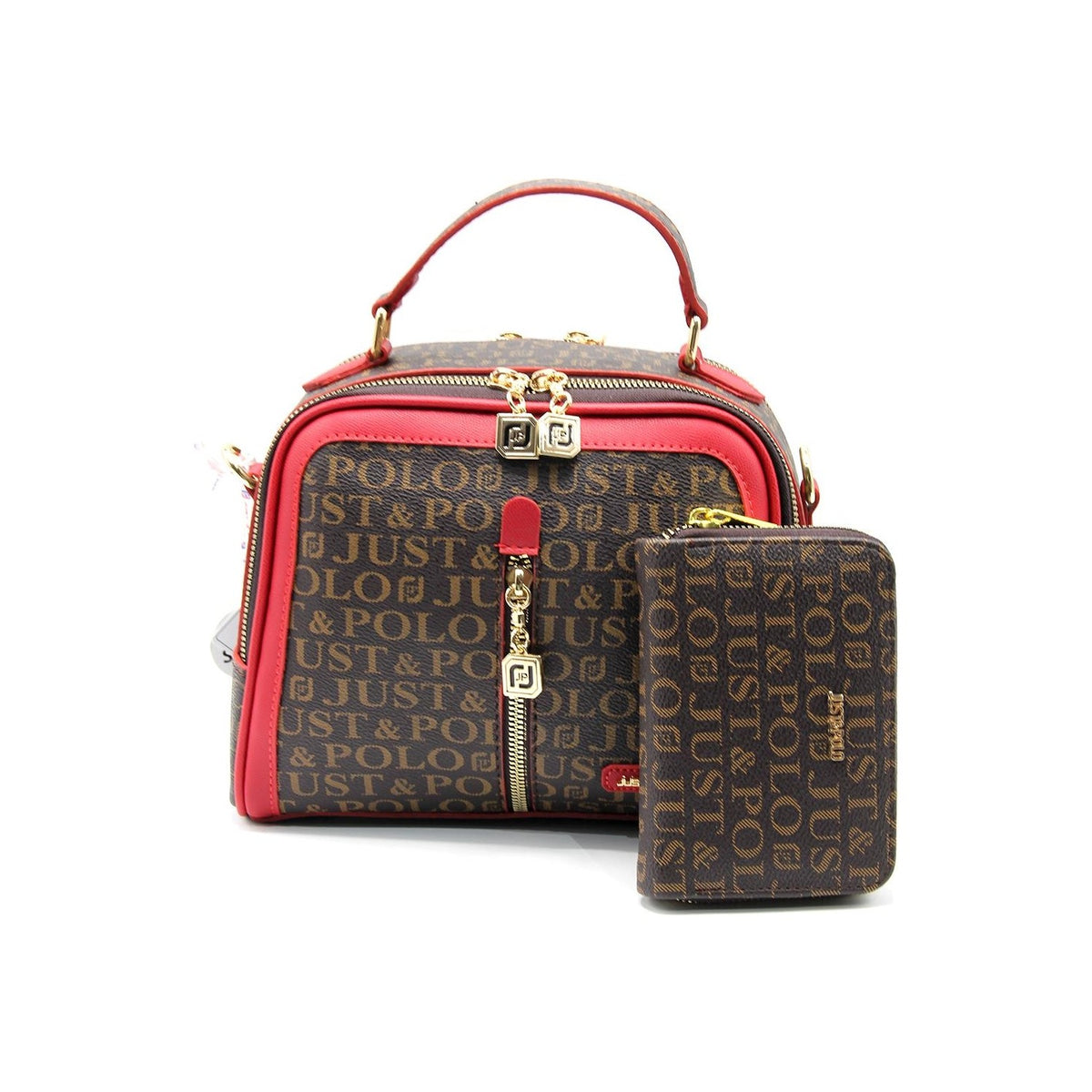 Just Polo Bag and Wallet Set Brown - Burgundy Set - MALLTURK