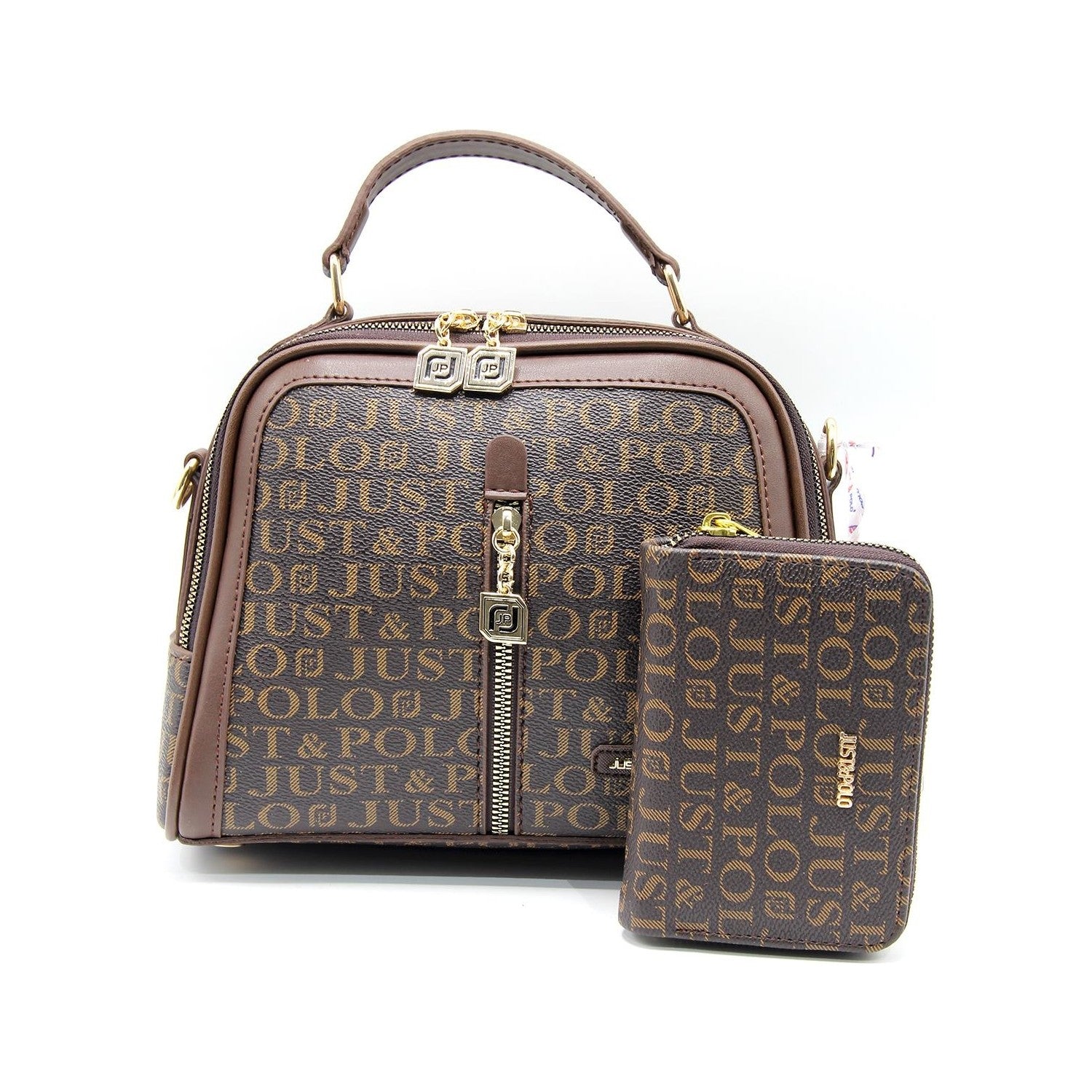 Just Polo Bag and Wallet Set Brown Color - MALLTURK