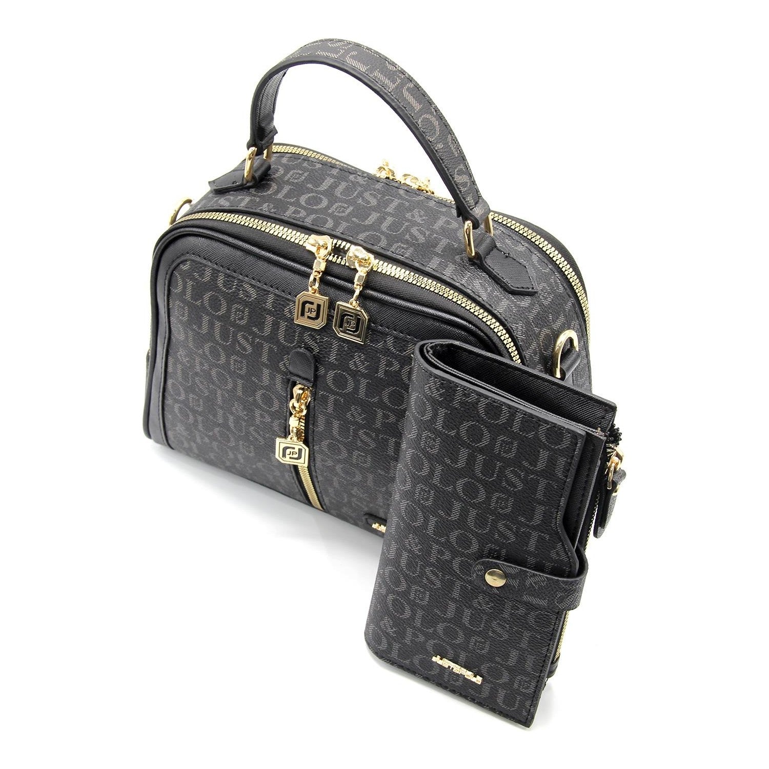 Just Polo Bag and Wallet Set Black - Red - MALLTURK