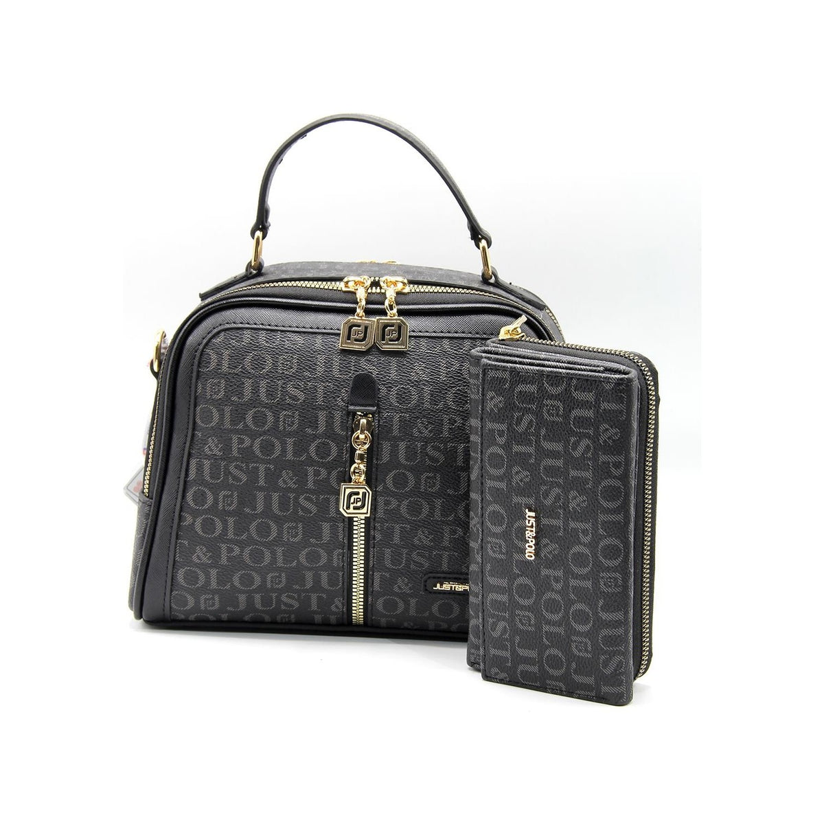 Just Polo Bag and Wallet Set Black - MALLTURK