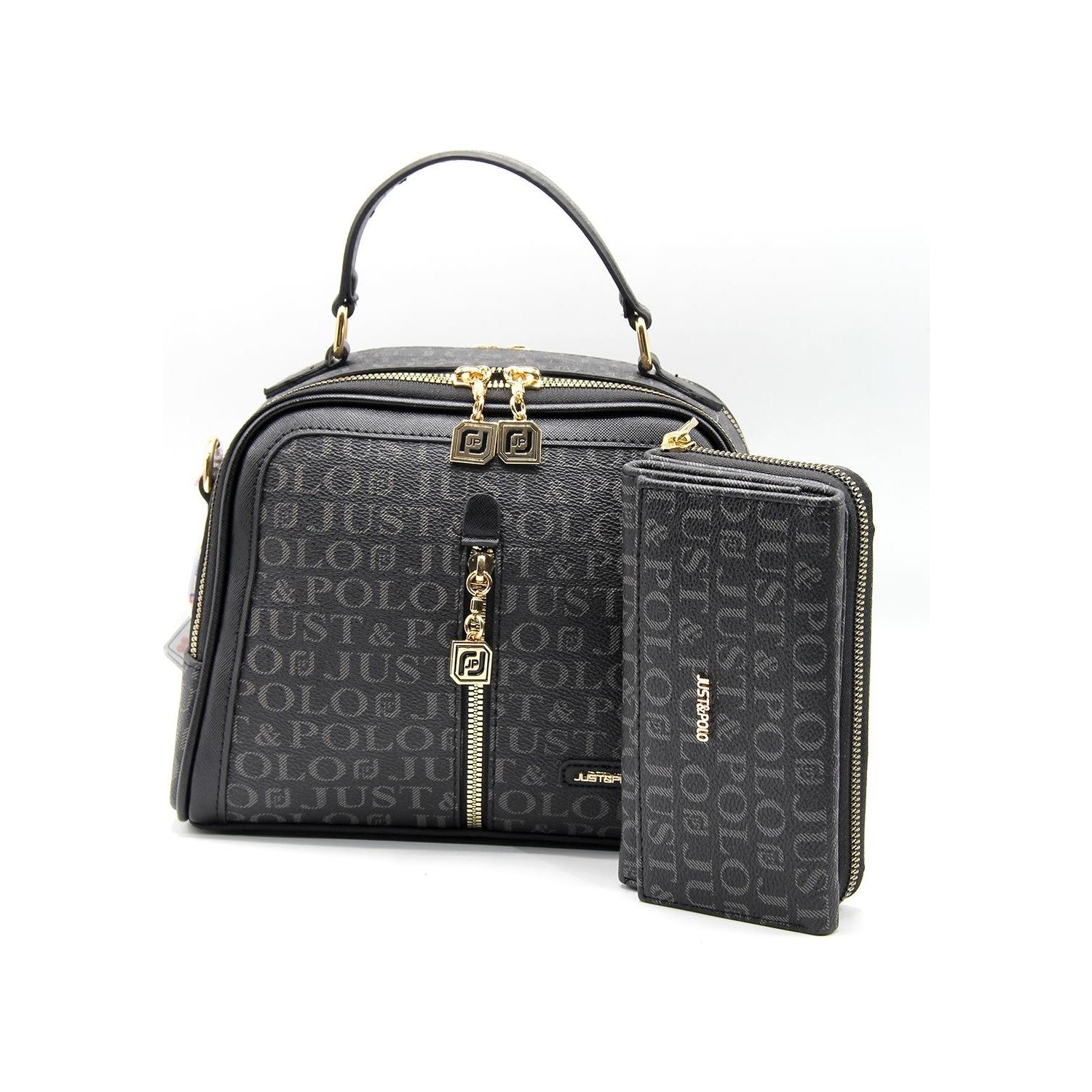 Just Polo Bag and Wallet Set Black - MALLTURK