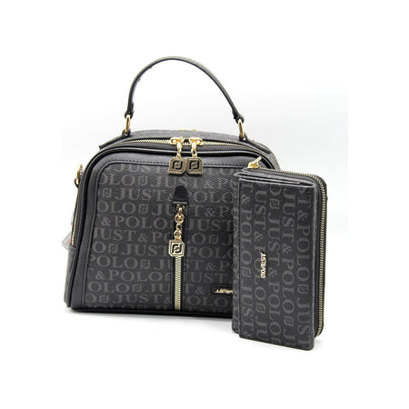 Just Polo Bag and Wallet Set Black - MALLTURK
