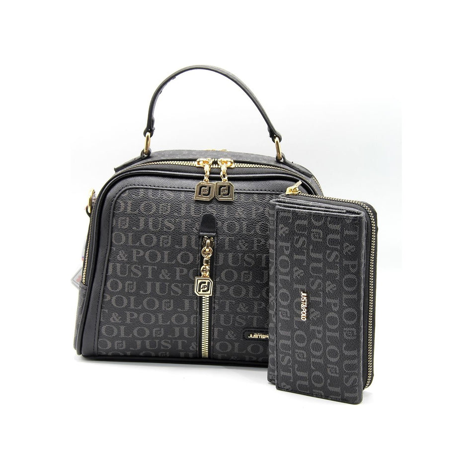 Just Polo Bag and Wallet Set Black - MALLTURK