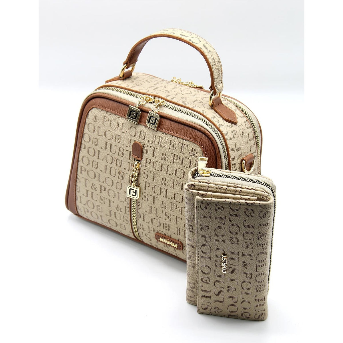 Just Polo Bag and Wallet Set Honey - MALLTURK