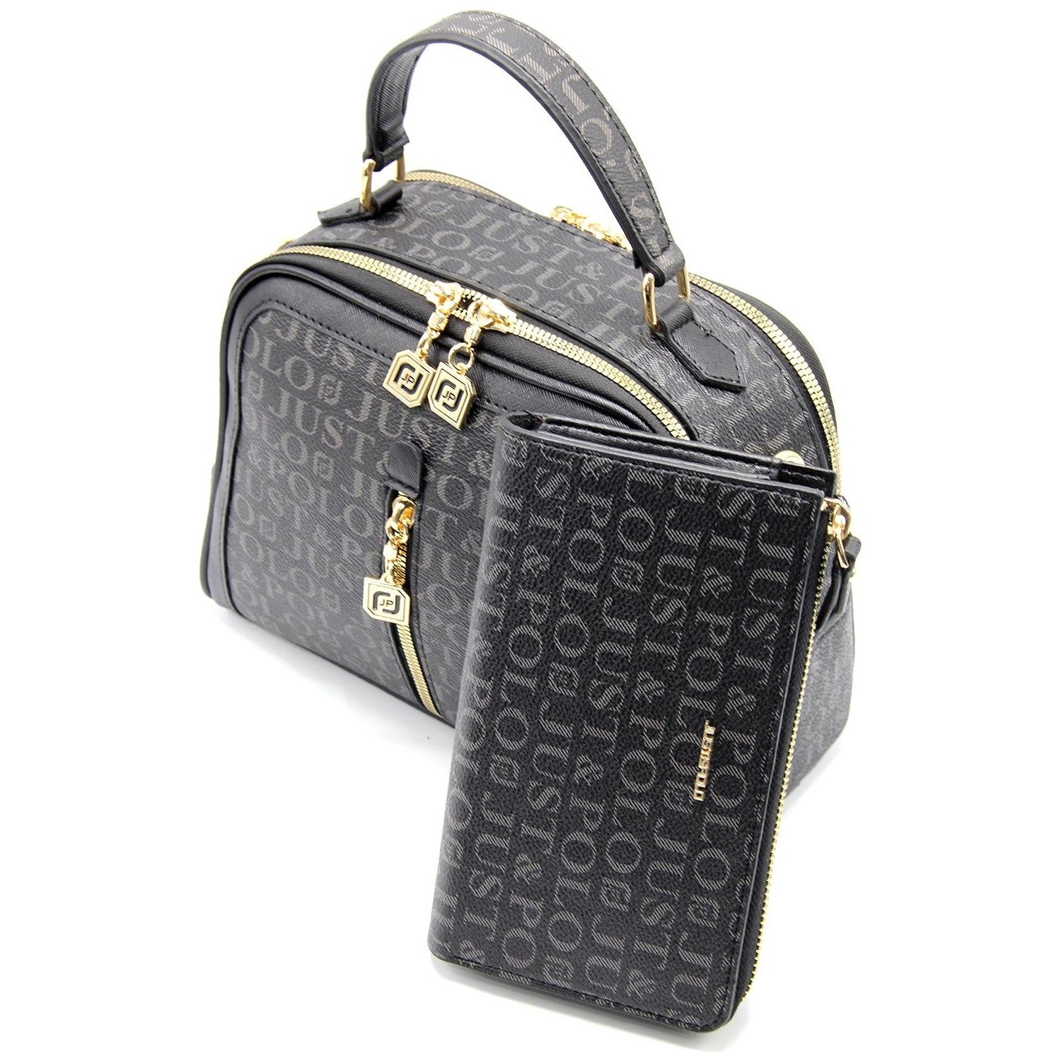 Just Polo Bag and Wallet Set Color: Black - MALLTURK