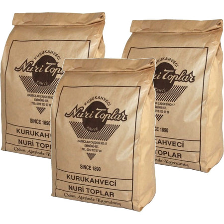 Nuri Toplar 3 x 250 gr Daily Freshly Ground Turkish Coffee 750 gr - MALLTURK