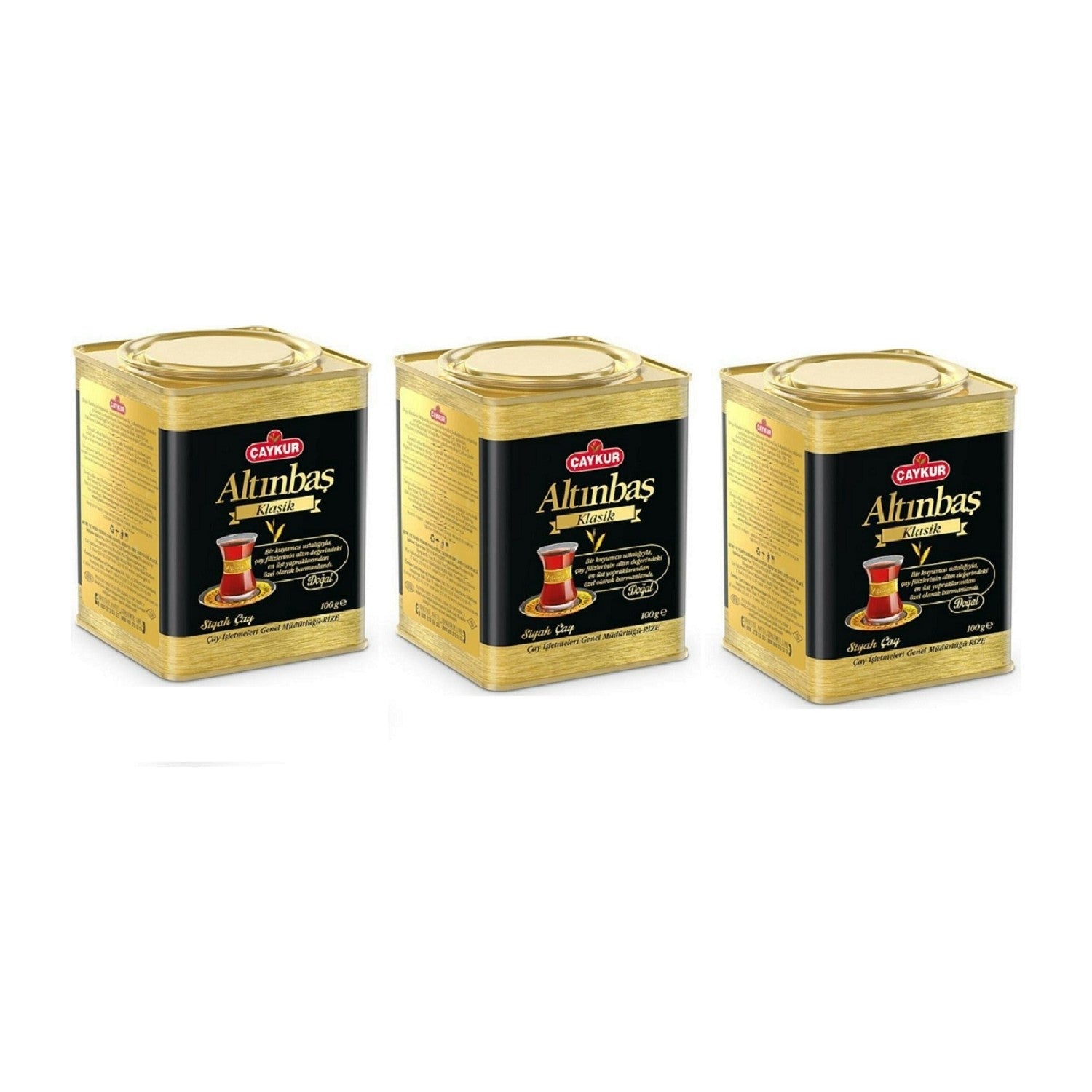 Caykur Altinbas tea metal tin (plain) x 3 - MALLTURK