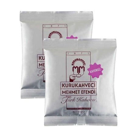 Kurukahveci Mehmet Efendi Caffeine-Free Turkish Coffee, Foil Packaging, 50 gr x 2 - MALLTURK