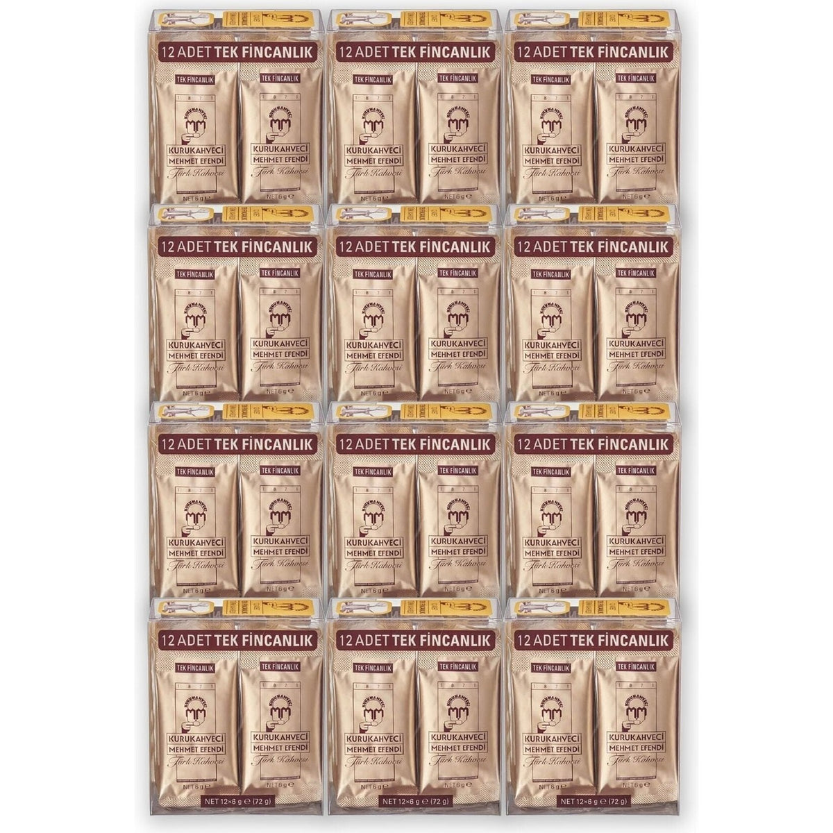 Kurukahveci Mehmet Efendi Turkish Coffee Single Serving Foil Packet 6 gr x 12 - MALLTURK