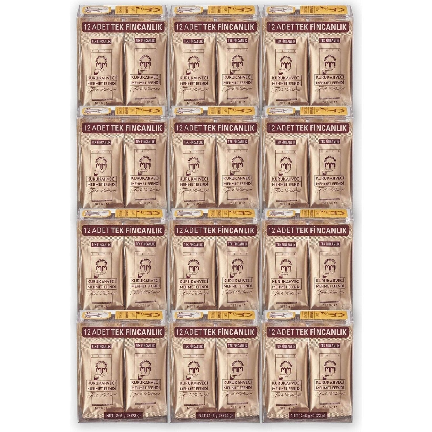 Kurukahveci Mehmet Efendi Turkish Coffee Single Serving Foil Packet 6 gr x 12 - MALLTURK