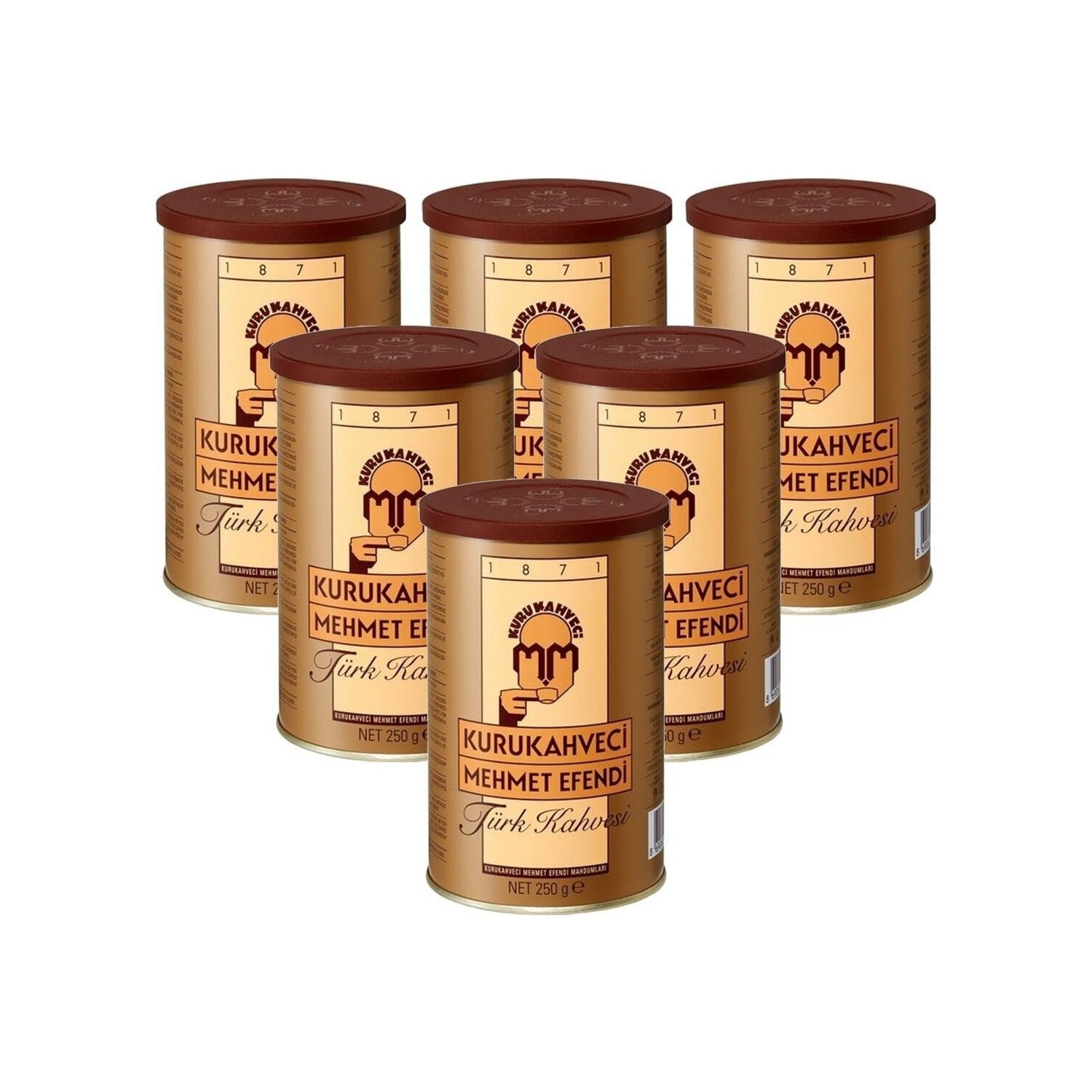 Kurukahveci Mehmet Efendi Turkish Coffee 250g Tin Pack x 6 Pieces - MALLTURK