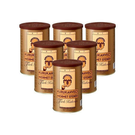 Kurukahveci Mehmet Efendi Turkish Coffee 250g Tin Pack x 6 Pieces - MALLTURK