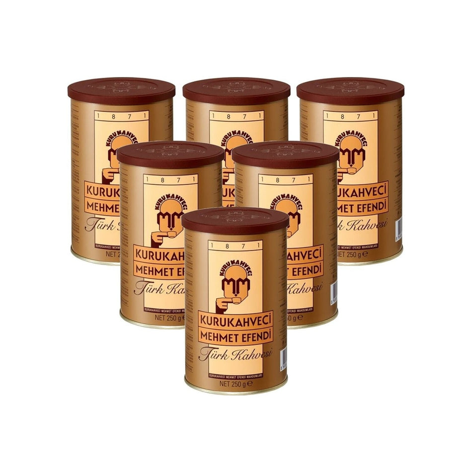 Kurukahveci Mehmet Efendi Turkish Coffee 250g Tin Pack x 6 Pieces - MALLTURK