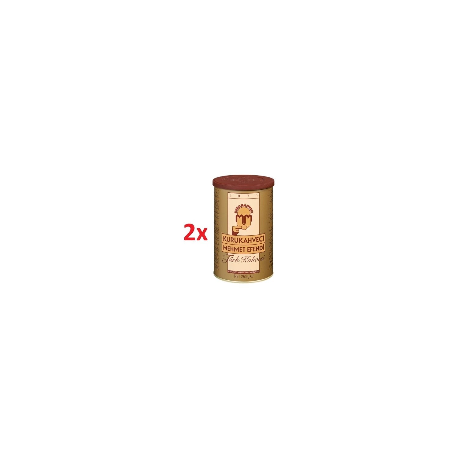 Kurukahveci Mehmet Efendi Turkish Coffee Metal Can 2x250gr - MALLTURK