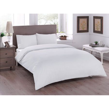 Tac Basic Ranforce Single White Duvet Cover Set White - MALLTURK