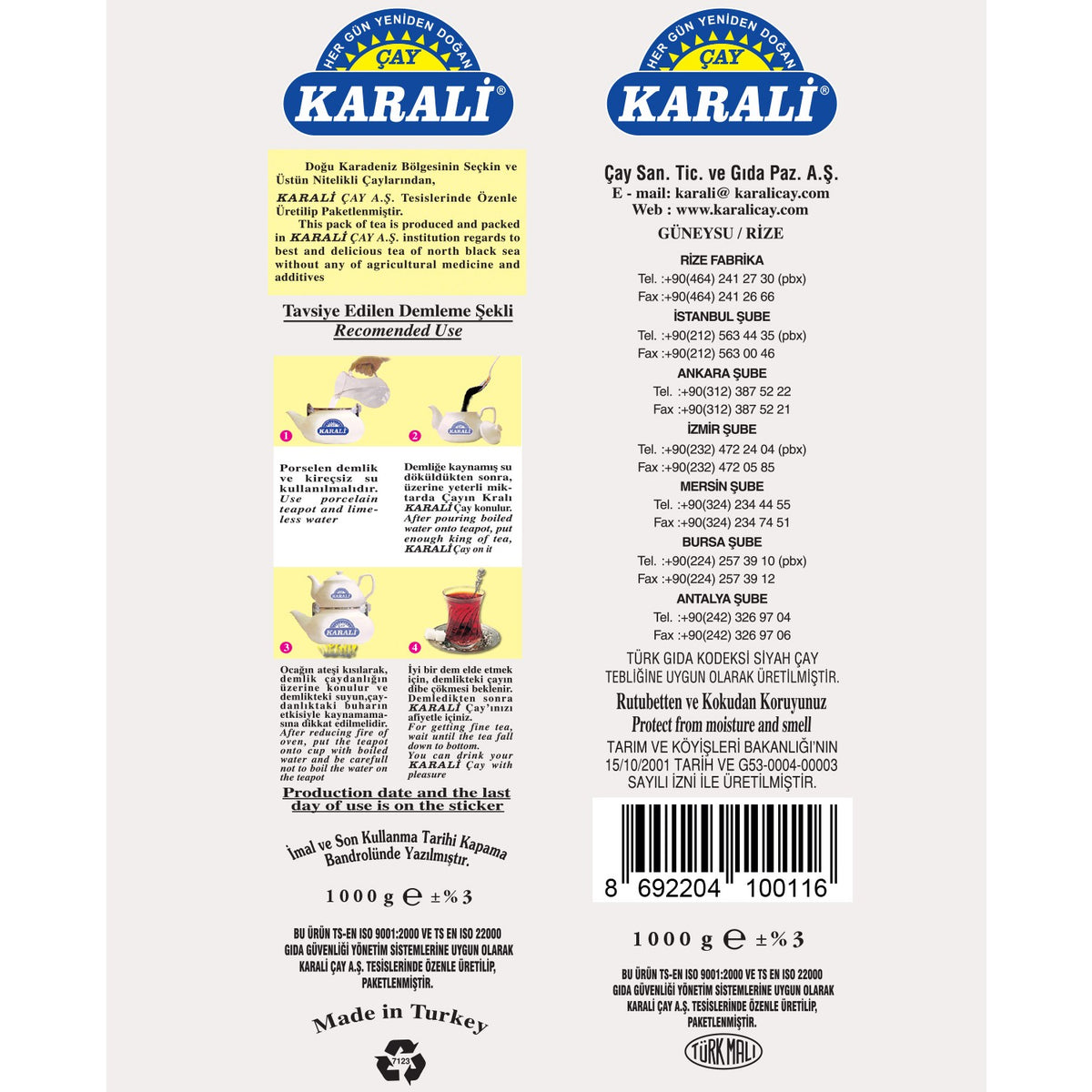 Karali tea bud (Earl grey) loose leaf tea 1000 g x 3 pack - MALLTURK