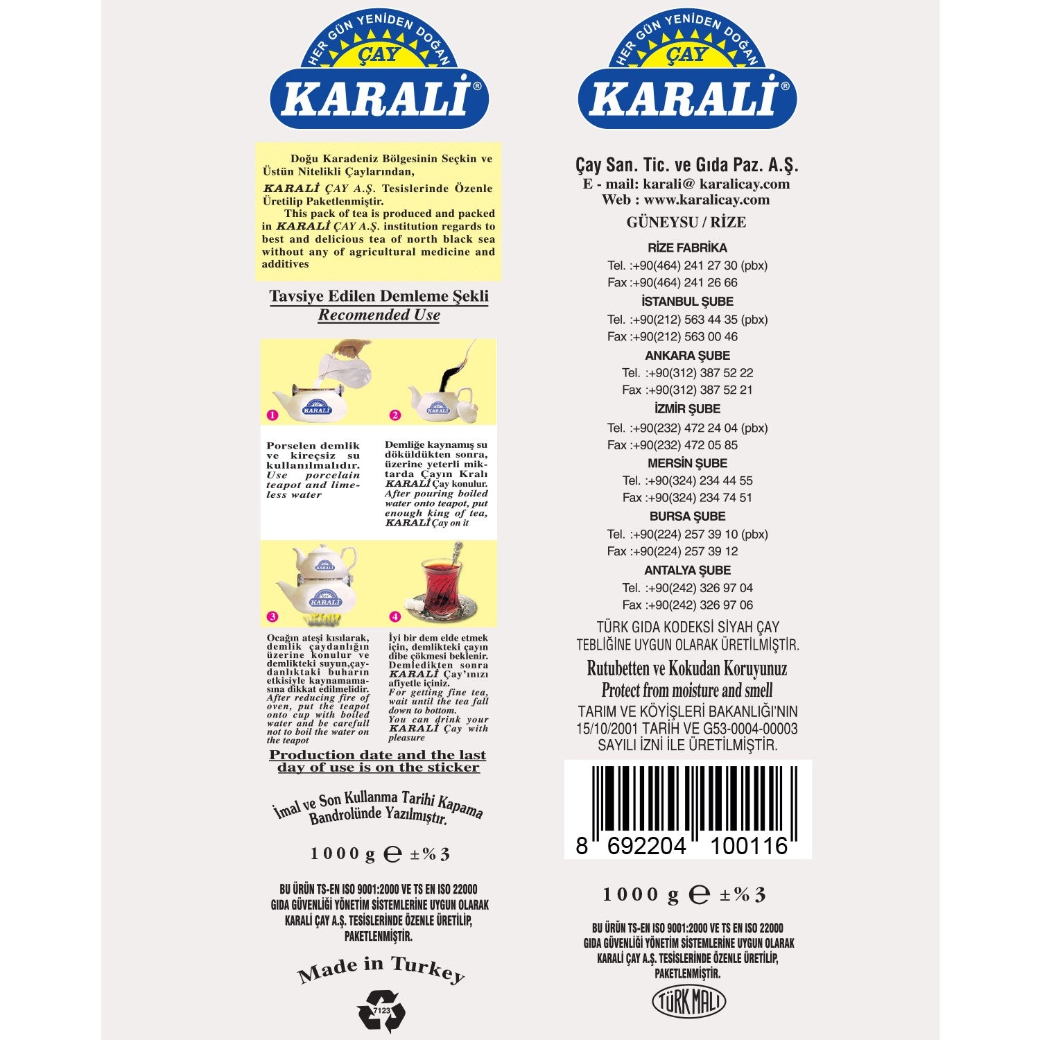 Karali tea bud (Earl grey) loose leaf tea 1000 g x 3 pack - MALLTURK