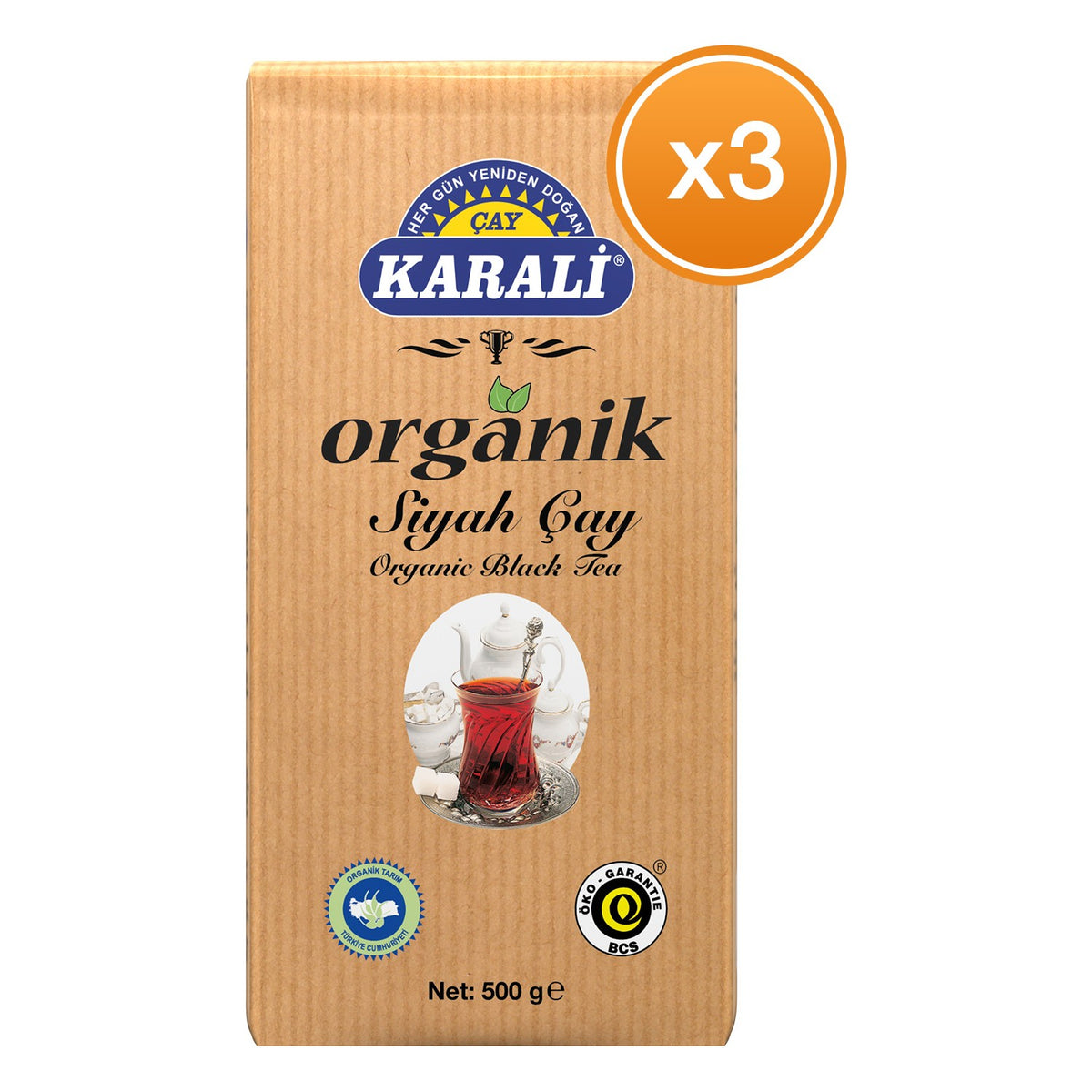 Karali tea Karali Organik loose leaf black tea 500 g x 3 pack Turkiye Menseli quality flavored tea - MALLTURK