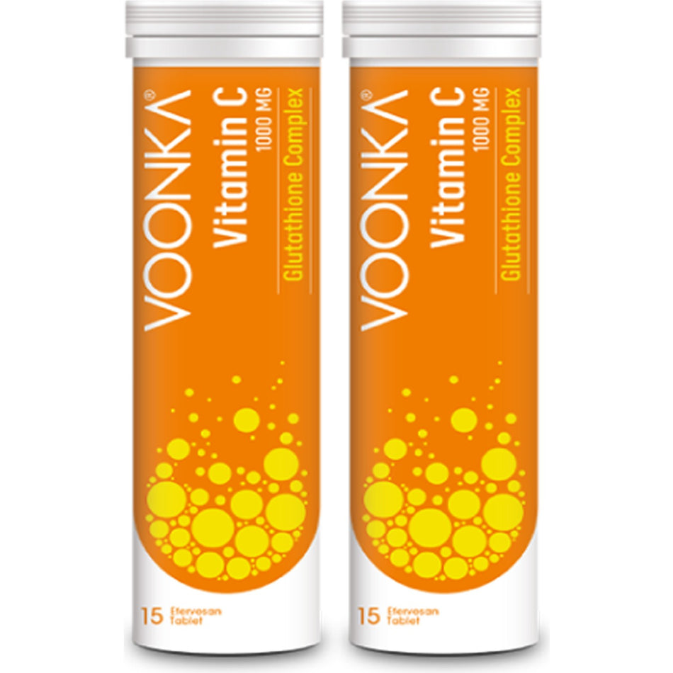 Voonka Vitamin C Glutathione Complex 15 Effervescent Tablets 2'li
