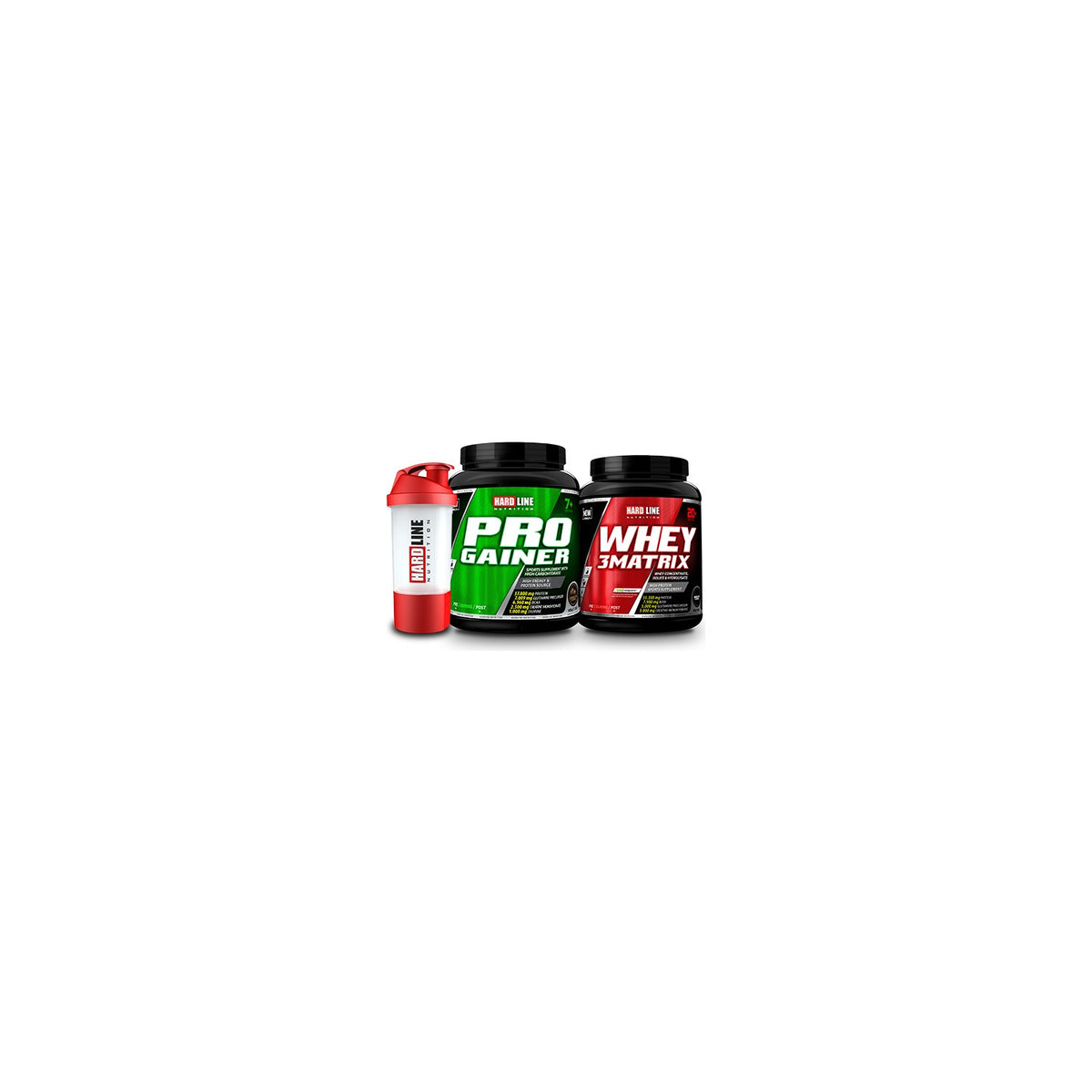 Hardline Nutrition Muscle Combination Progainer 1406 gr Whey3 Matrix 908 gr - MALLTURK