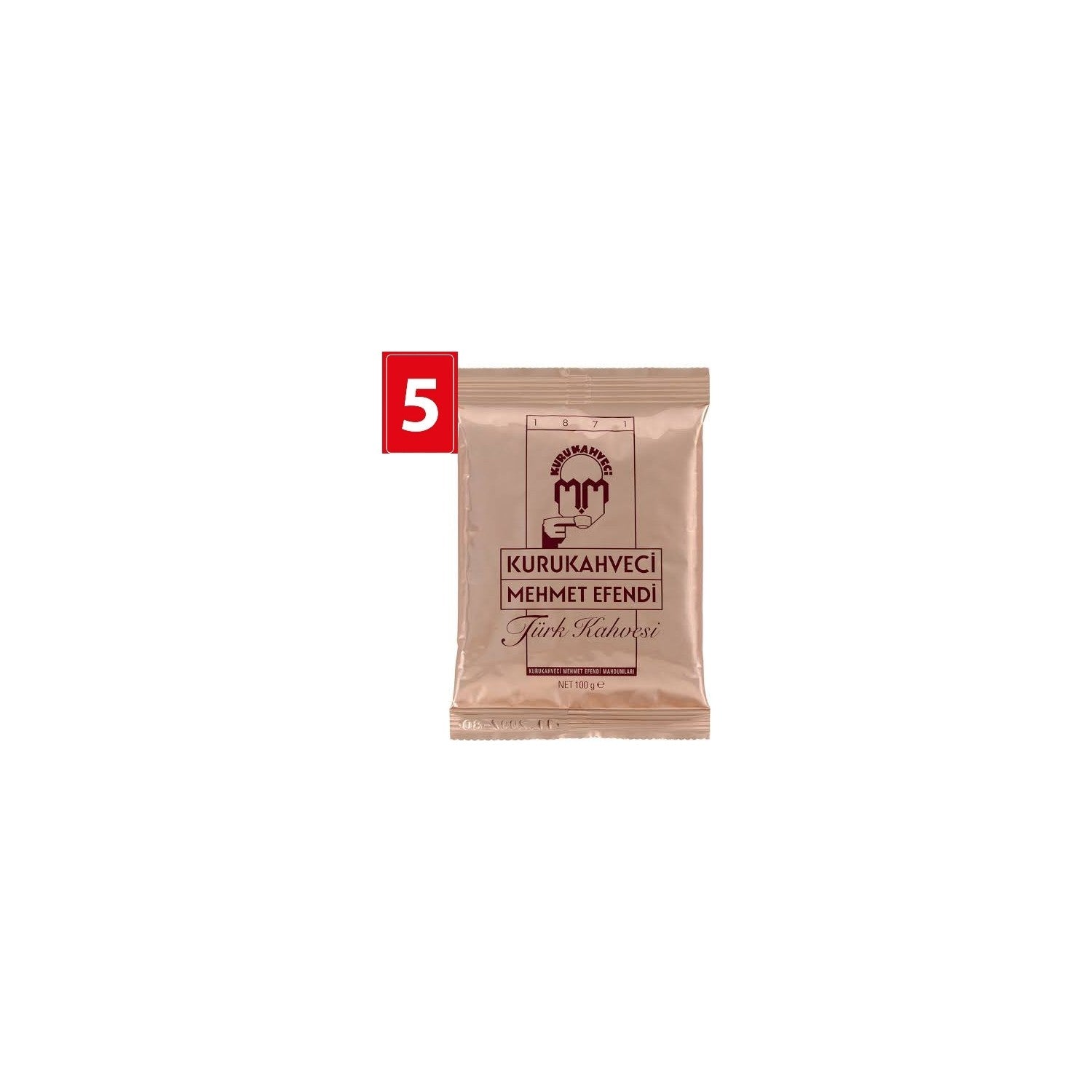 Kurukahveci Mehmet Efendi 5 Packs of Turkish Coffee (100g) - MALLTURK
