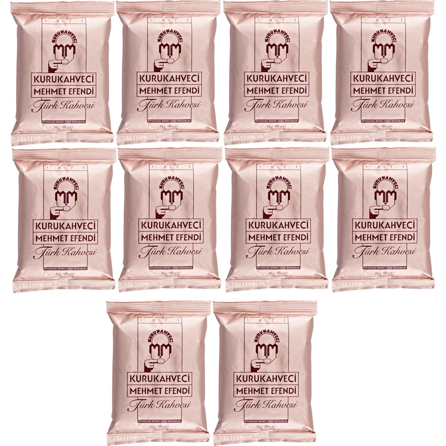 Kurukahveci Mehmet Efendi Mehmet Efendi 100 Gr. Turkish Coffee 10-Pack Set - MALLTURK