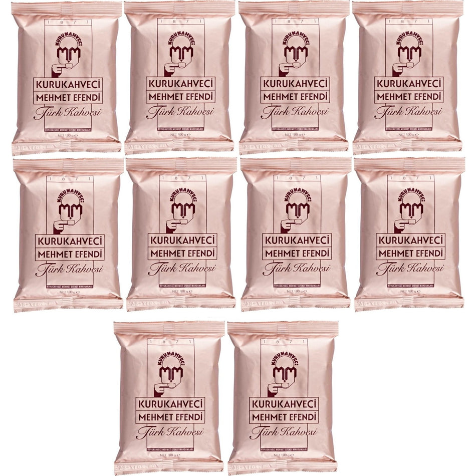 Kurukahveci Mehmet Efendi Mehmet Efendi 100 Gr. Turkish Coffee 10-Pack Set - MALLTURK