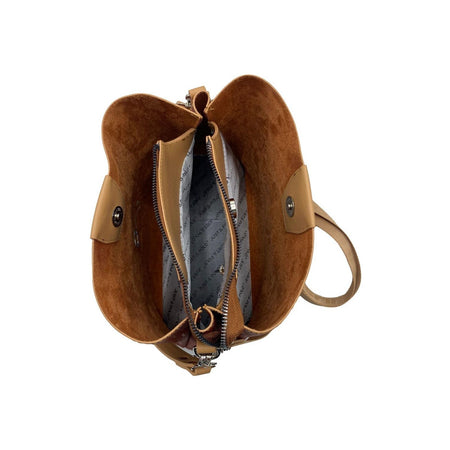 Just Polo Women's Embossed Print Just & Polo 3-Compartment Shoulder Bag Terracotta - MALLTURK