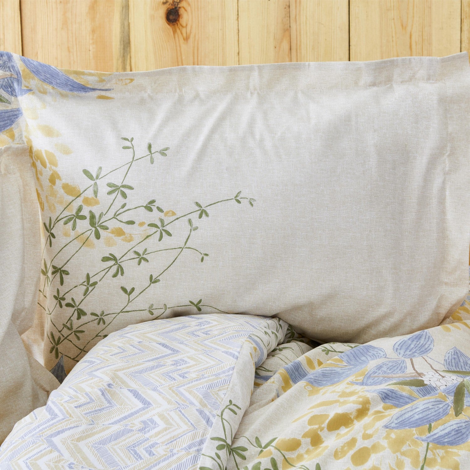 Karaca Home Clarinda %100 Cotton Double With Fitted Sheet Duvet Cover Set Mustard - MALLTURK