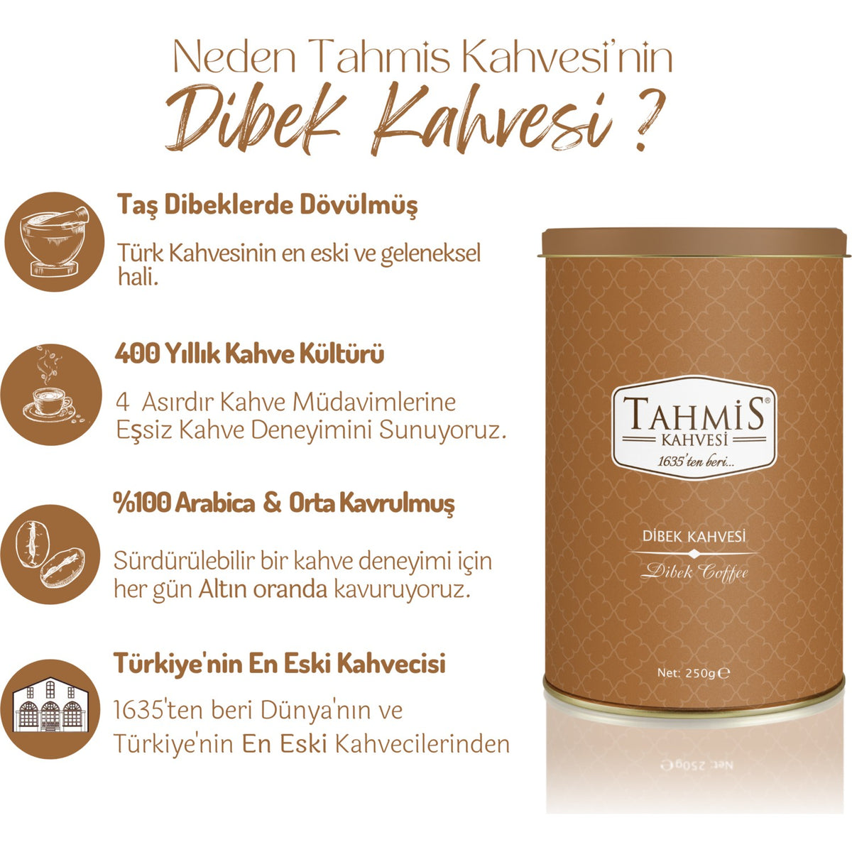 Tahmis Coffee Dibek Coffee 250 gr Tin - MALLTURK