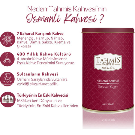 Tahmis Coffee Ottoman Coffee 250 gr Tin - MALLTURK