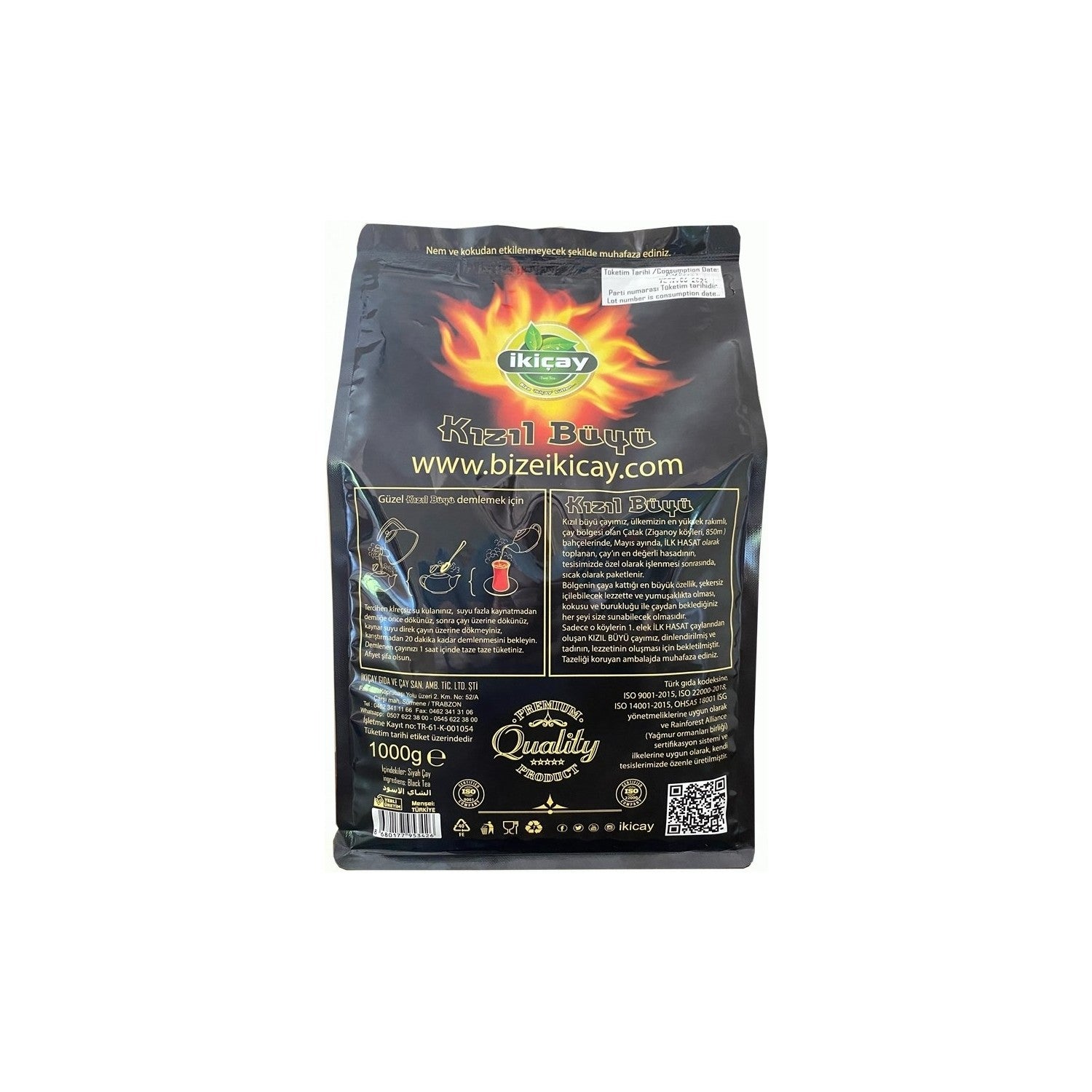 Ikicay Kizil Buyu 1000 g black tea Yuksek Rakimda natural Kalite with Zenginlestirilmis - MALLTURK